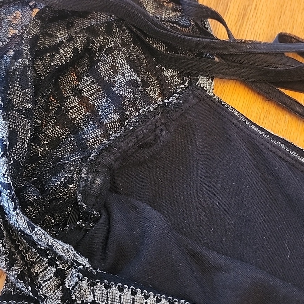 Free People Black and Gray Long Sleeve Dress - Picture 10 of 12